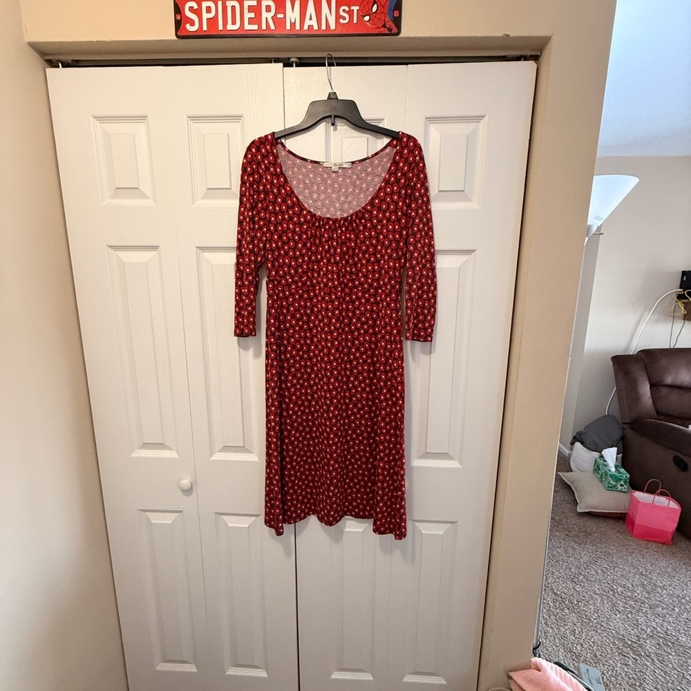 Boden Mini Dress Red and Black Size 10 - Picture 7 of 7
